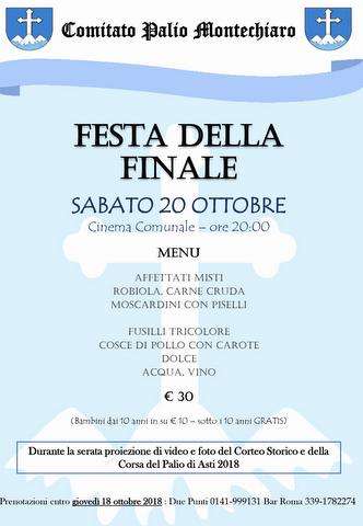 Palio di Asti, Montechiaro: Sabato 20 ottobre la Festa della Finale