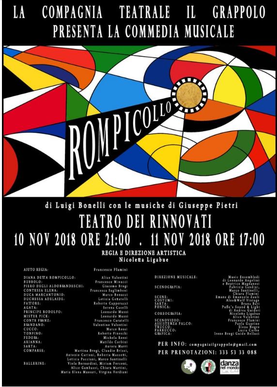 Siena, Contrada della Selva: 10-11/11 Commedia Musicale “Rompicollo”