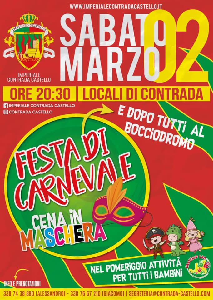 Palio di Piancastagnaio, Contrada Castello: 02/03 Cena di Carnevale