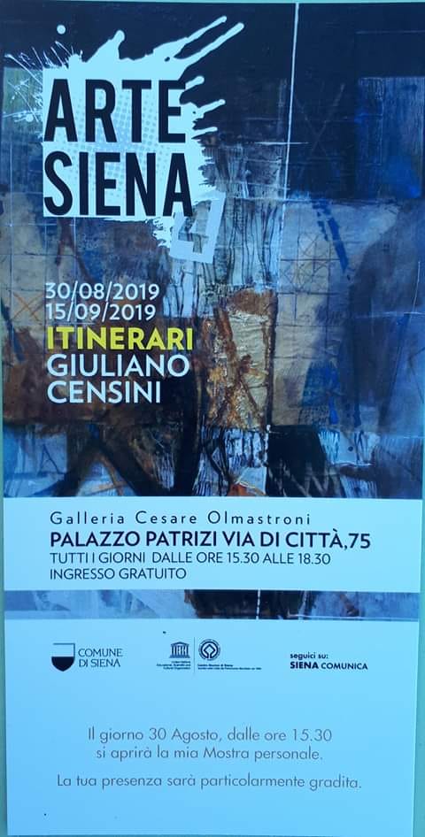 Siena, “Itinerari attraverso ed oltre il tempo”: L’ultimo appuntamento con la Rassegna ArteSiena scandito dalle opere di Giuliano Censini
