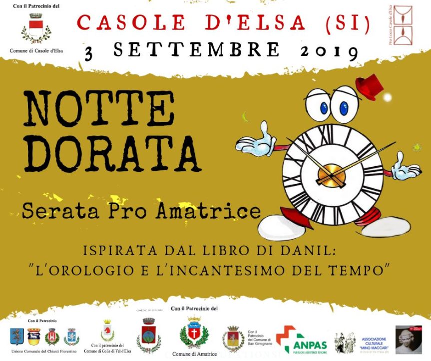 Provincia di Siena: 03/09 A Casole d’Elsa “Notte Dorara” Serata Pro Amatrice