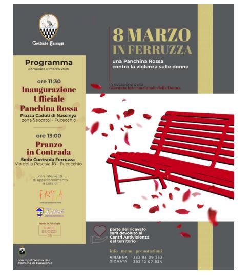 Palio di Fucecchio, Contrada Ferruzza, 08/03 in Ferruzza: Inaugurazione Panchina Rossa e Pranzo