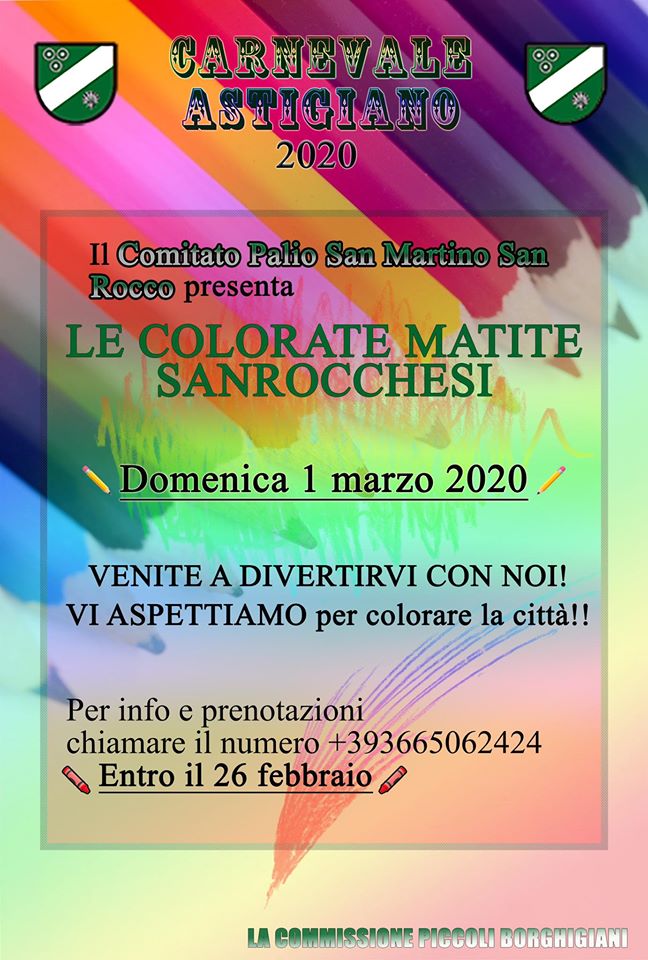 Palio di Asti, Comitato Palio Rione San Martino-San Rocco: 01/03 Le Colorate Matite Sanrocchesi