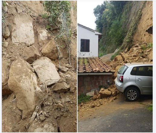 Siena: Frana un pezzo di tufo, cinque famiglie evacuate in Fontebranda