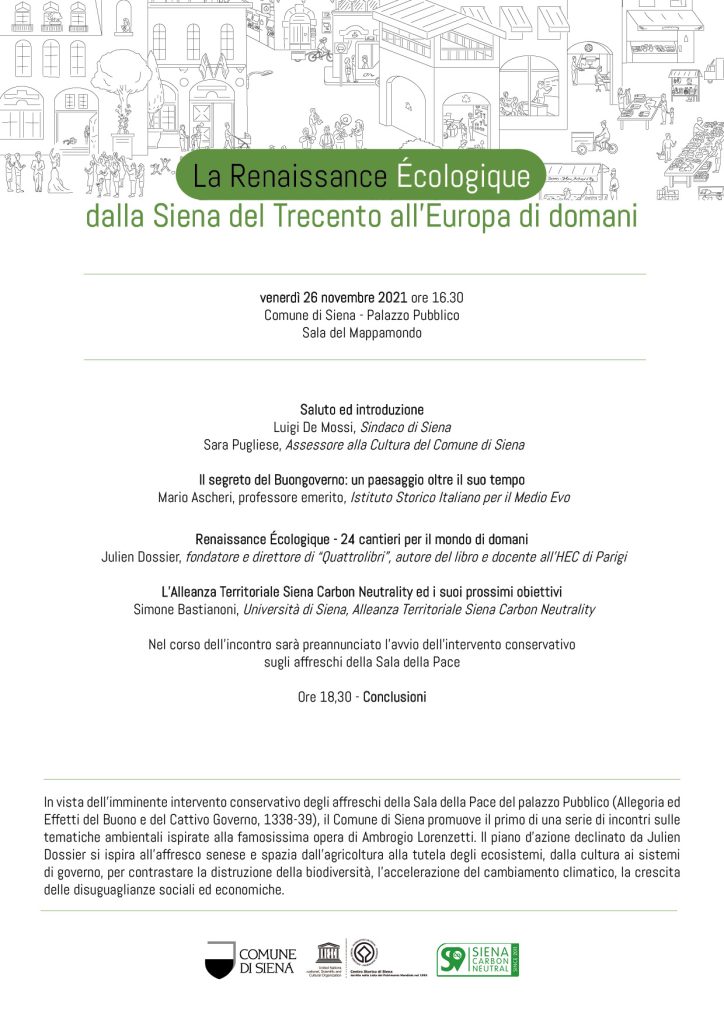 Siena: Renaissance Écologique, fra l’Allegoria del Buongoverno e il Green Deal