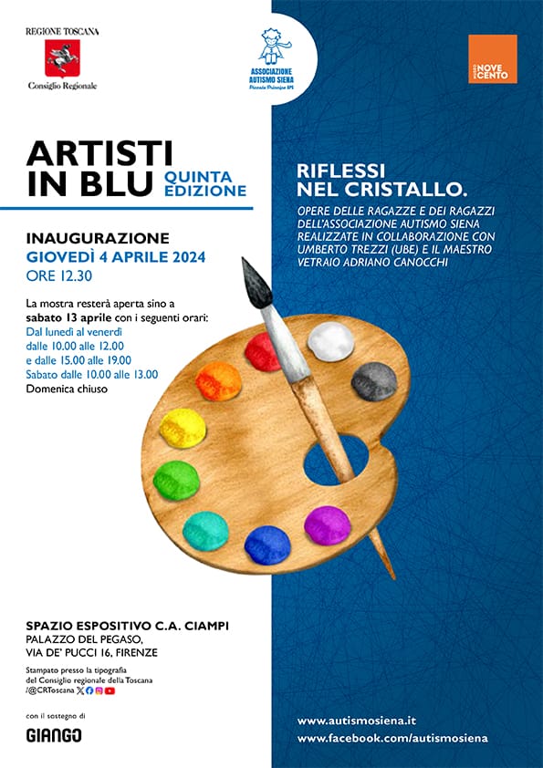Siena: Associazione Autismo, gli “artisti in blu” in mostra al Consiglio Regionale della Toscana. Ecco come è nato il progetto