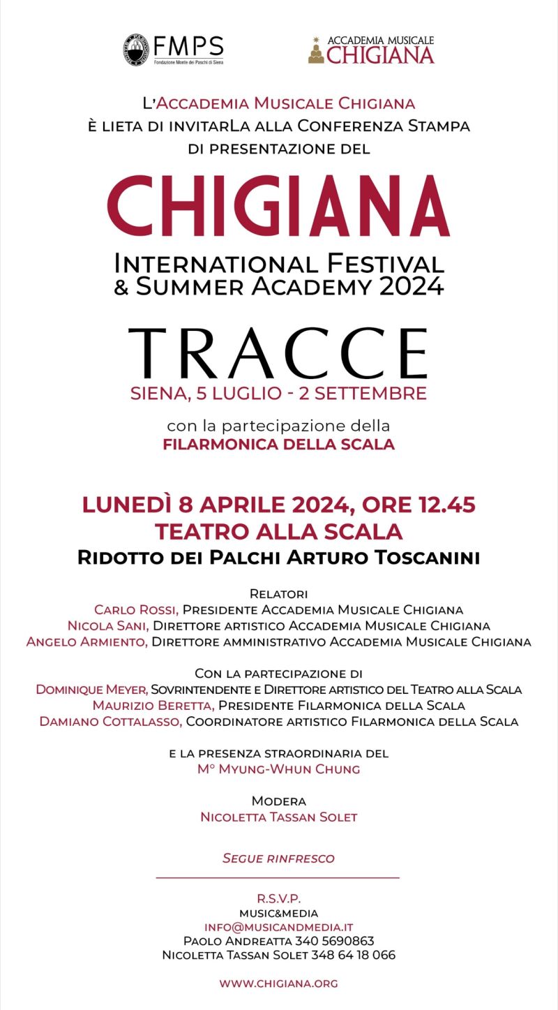Siena, Chigiana International Festival, cento eventi per la decima edizione: in Piazza del Campo torna la filarmonica della Scala