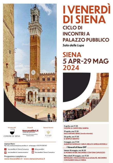 Siena: I Venerdì di Siena, gli incontri a Palazzo Pubblico riprendono nel nome di Chopin. In programma un doppio appuntamento con Toni Capuozzo e lo scrittore Nando Dalla Chiesa