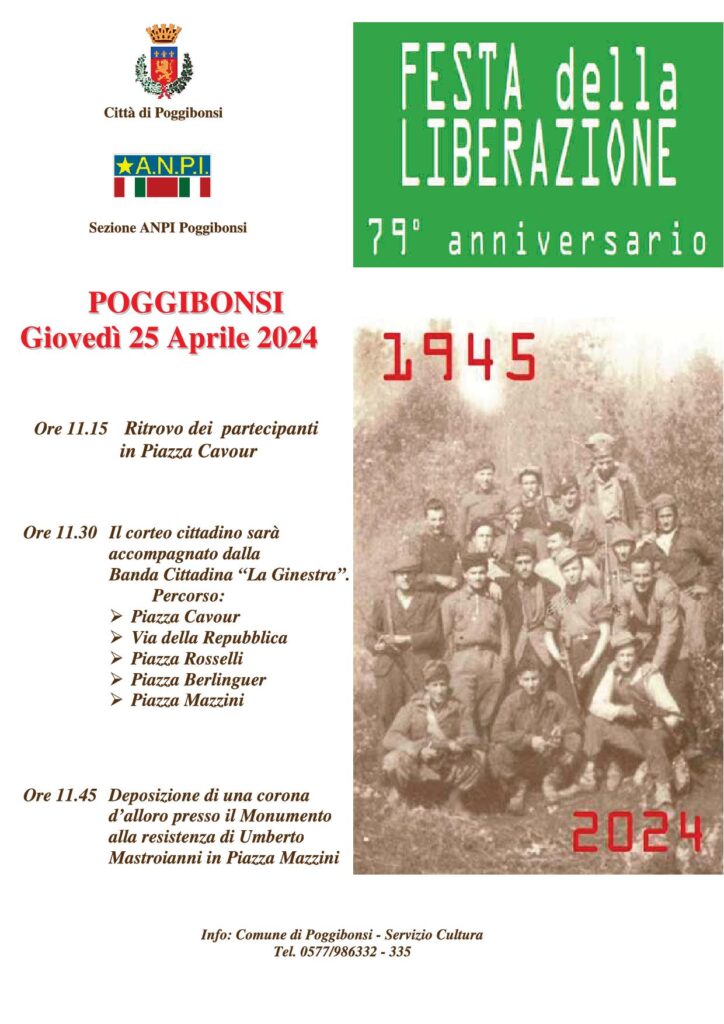 Provincia di Siena: Poggibonsi celebra il 79° anniversario della Liberazione